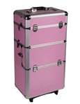 Trolley in alluminio rosa