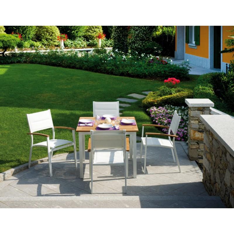 tavolo da esterno con struttura in alluminio e piano in legno teak ... - Tavolo Da Giardino In Legno Teak tavolo da esterno con struttura in alluminio e piano in legno teak ... - Tavolo Da Giardino In Legno Teak